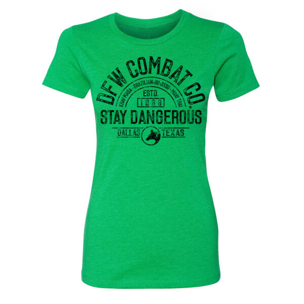 STAY DANGEROUS - WOMEN'S FITTED T-SHIRT - $FTHUVG$ Thumbnail